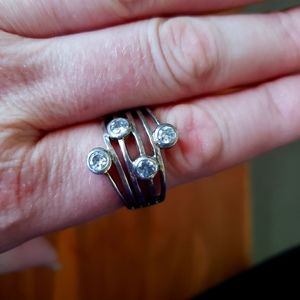 Premier designs silver/grey wrapped ring sz 10